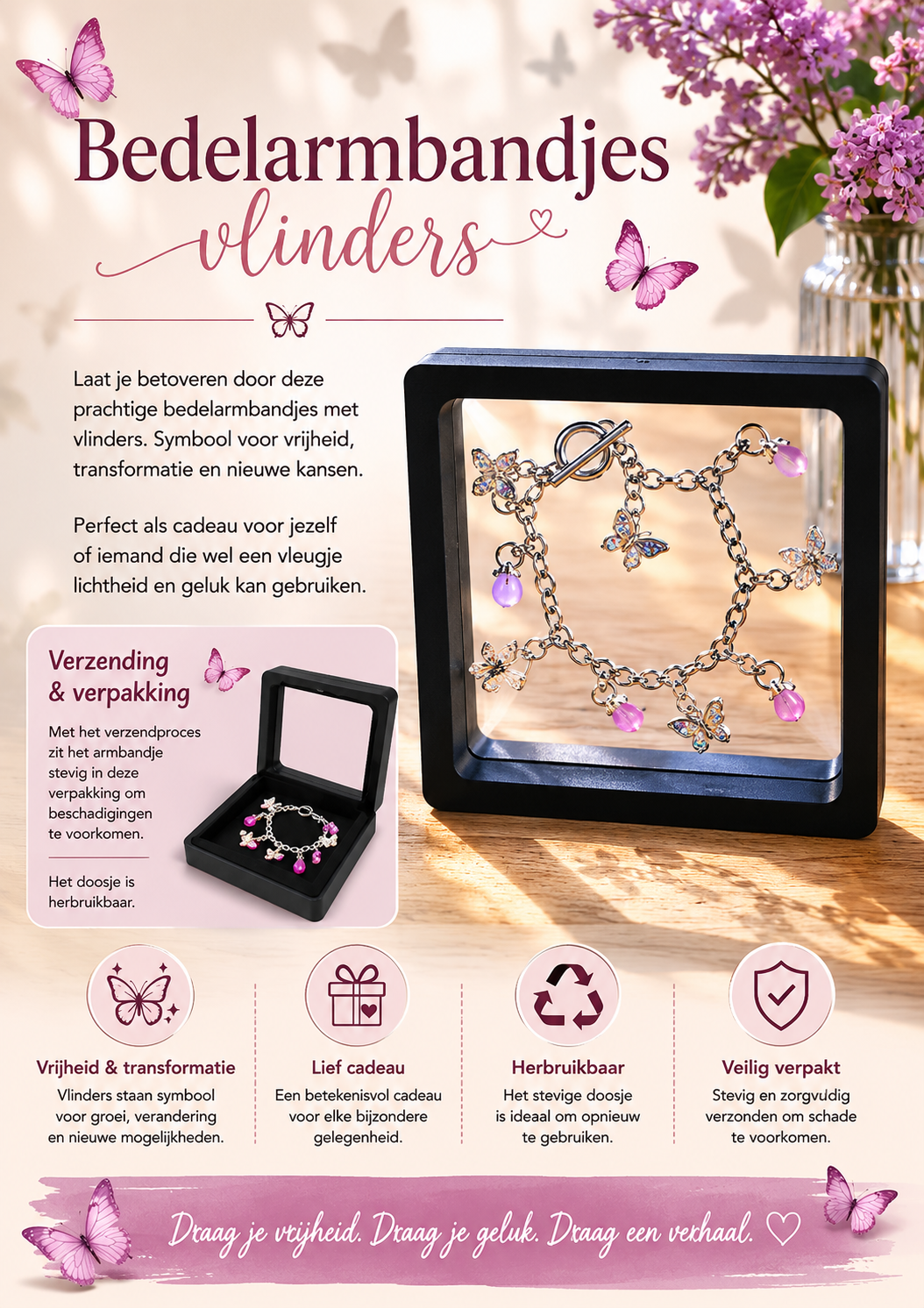Bedel-armbandjes vlinders.