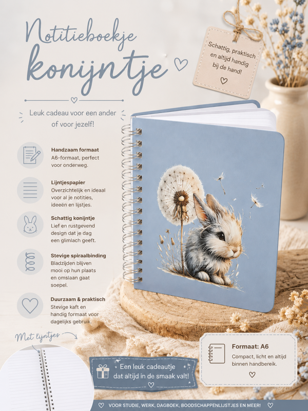 Notitieboekje konijntje.