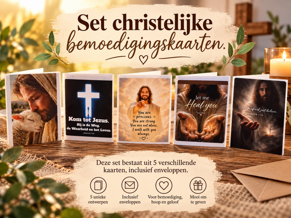 Set christelijke bemoedigingskaarten.