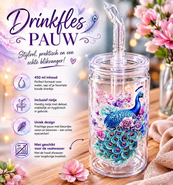 Drinkfles pauw.