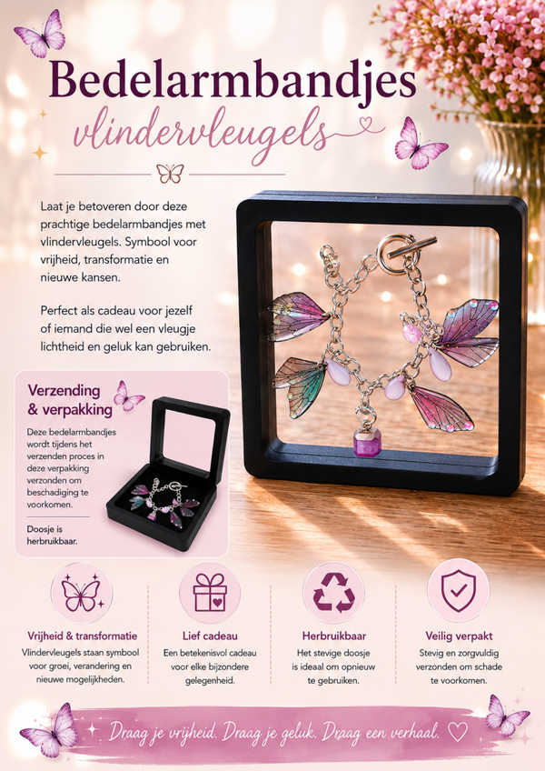 Bedel-armbandjes vlindervleugels.