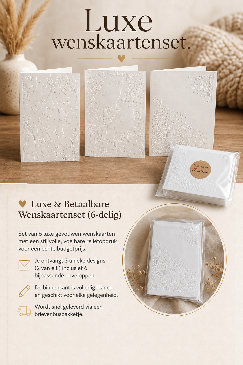 Luxe wenskaarten-set.