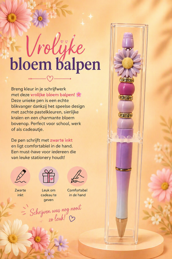 Vrolijke bloem balpen.