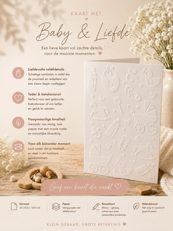 Kaart met baby en liefde.