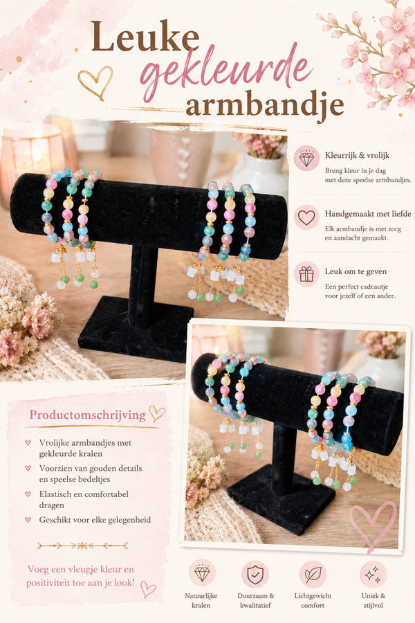 Leuke gekleurde armbandje.