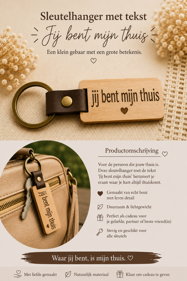 Sleutelhanger met tekst: