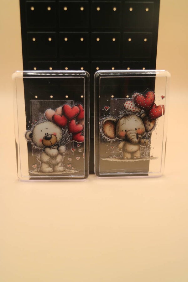 Koelkastmagneten hartendiefjes - set van 2 stuks- leuke magneten om cadeau te doen.
