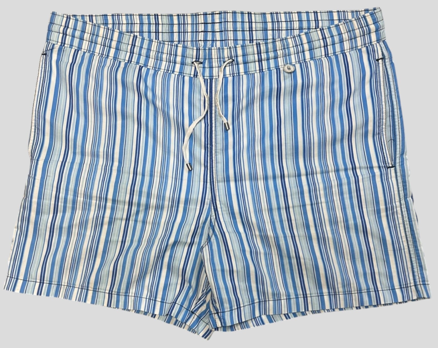 Loro Piana  Blue/White Striped Cotton Swim Shorts