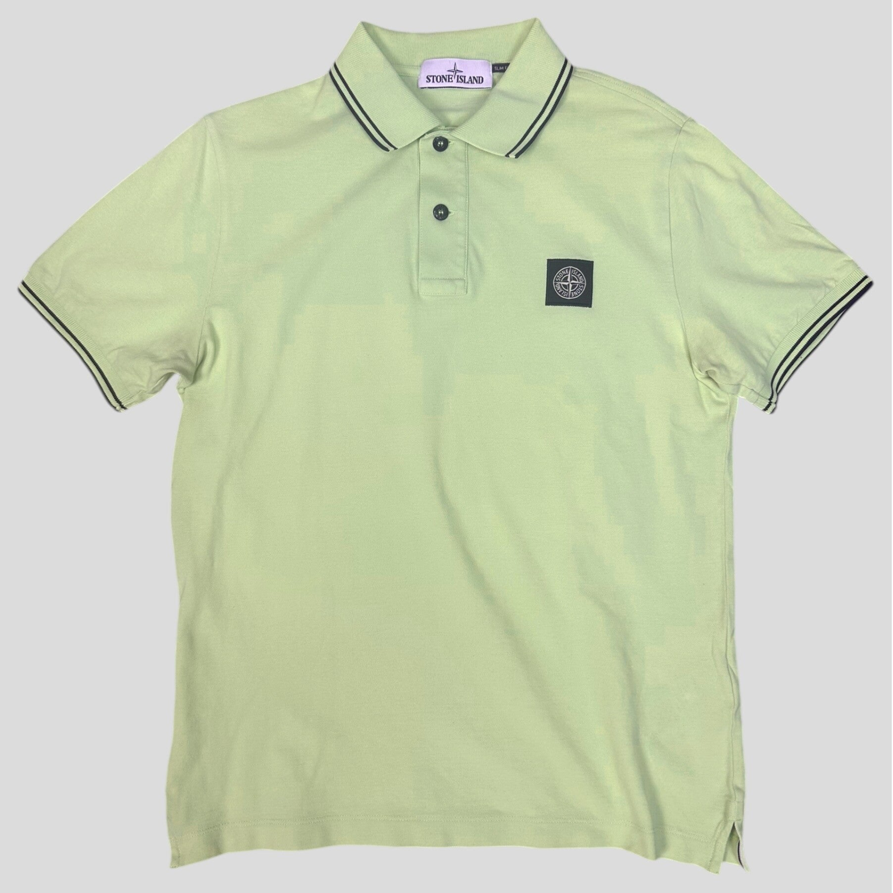 Stone Island Neon Yellow Cotton Polo