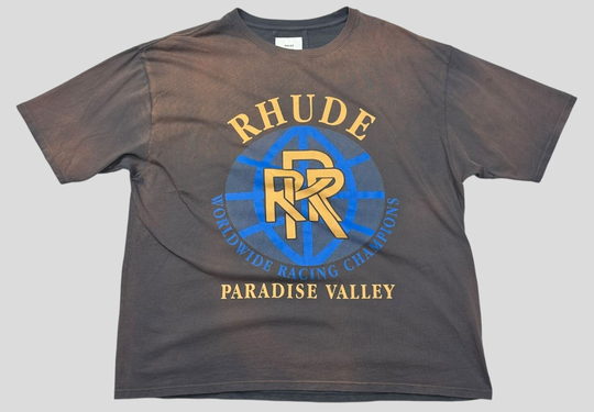Rhude Paradise Valley Distressed Sunfading  Vintage Grey  Oversized T-Shirt