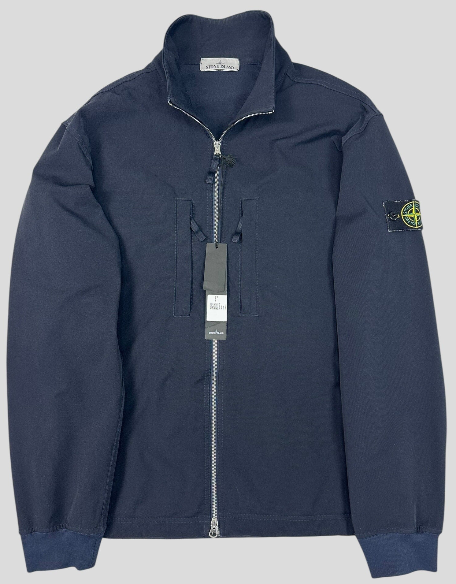 Stone Island Recycled Stretch Nylon Full Zip Navy Jacket