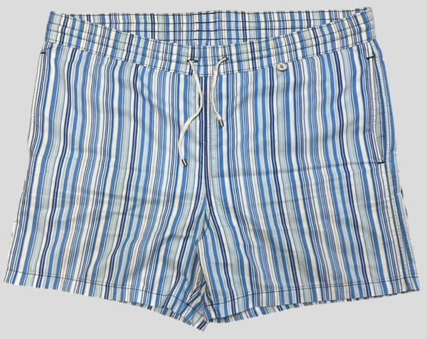 Loro Piana  Blue/White Striped Cotton Swim Shorts