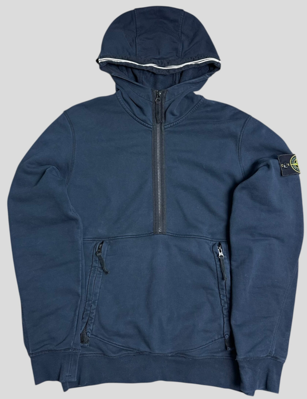 Stone Island Quarterzip Hoodie Navy Blue