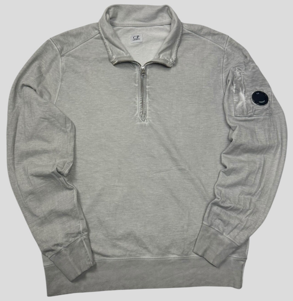 CP Company Quarter Zip Sweater Grey