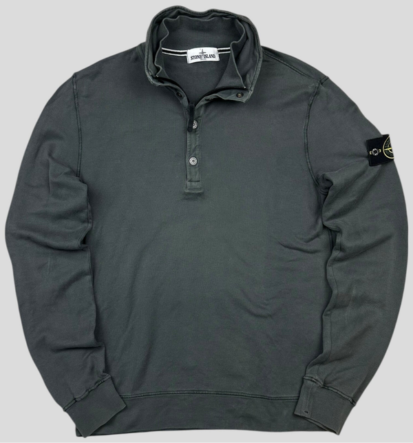 Stone Island Grey Sweater Cotton 1/4 Zipup