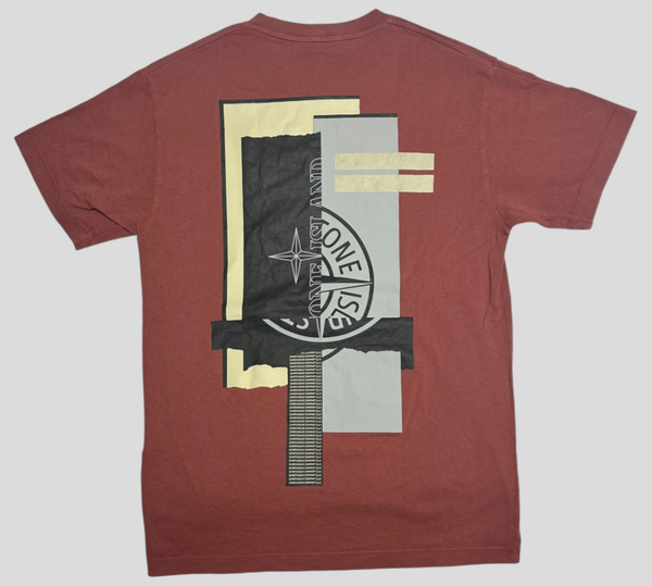 Stone Island T-Shirt Red/Black/Beige Backprint