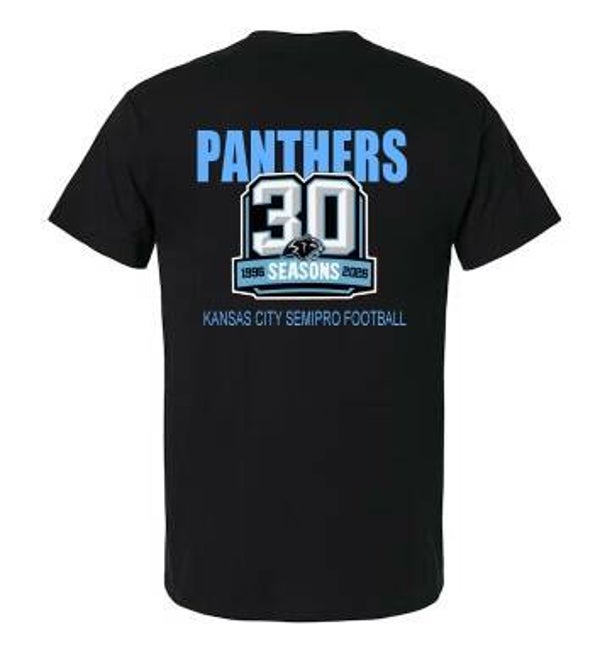 30 YEAR Panthers Black T Shirt