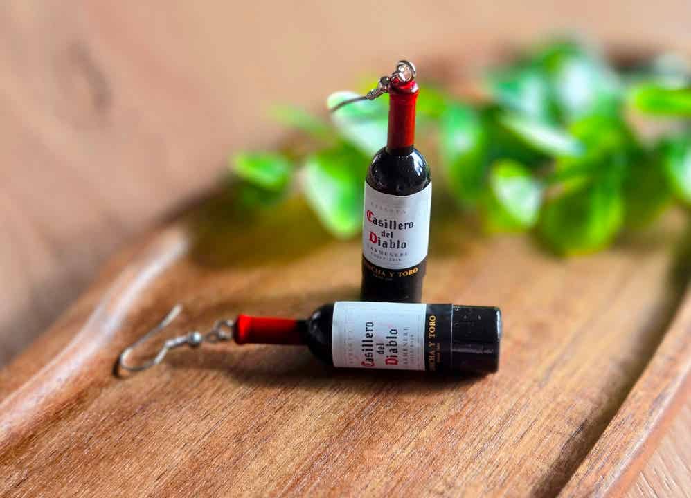 Rot Weinflasche Ohrring