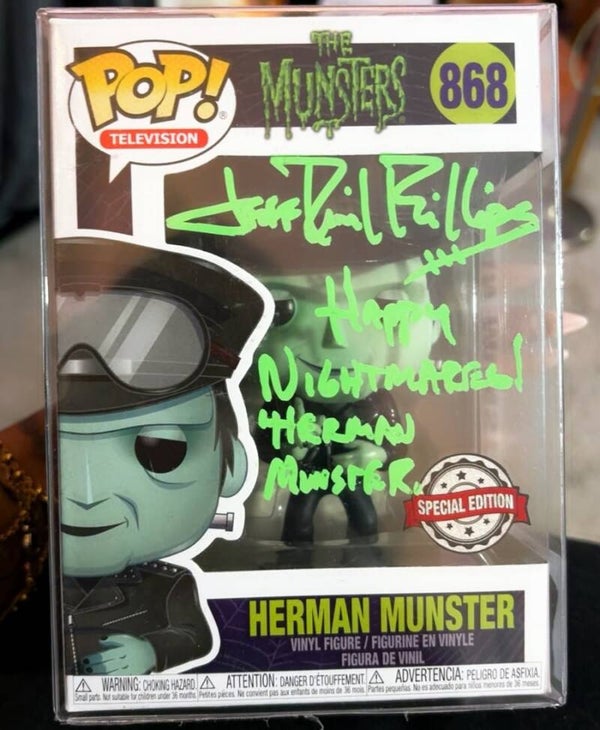 Herman Munster Jeff Daniel Phillips Signed Funko Pop Limited Edition