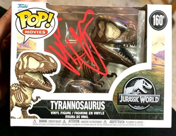 Jurassic World Tyrannosaurus Funko Pop Signed by Sam Neill (DR Grant)