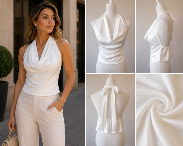 Luxique Satin Grace Top – Wit