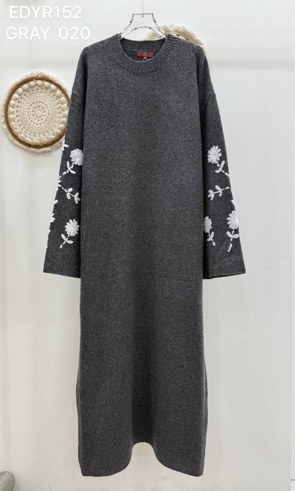 Dress Flower Grijs.