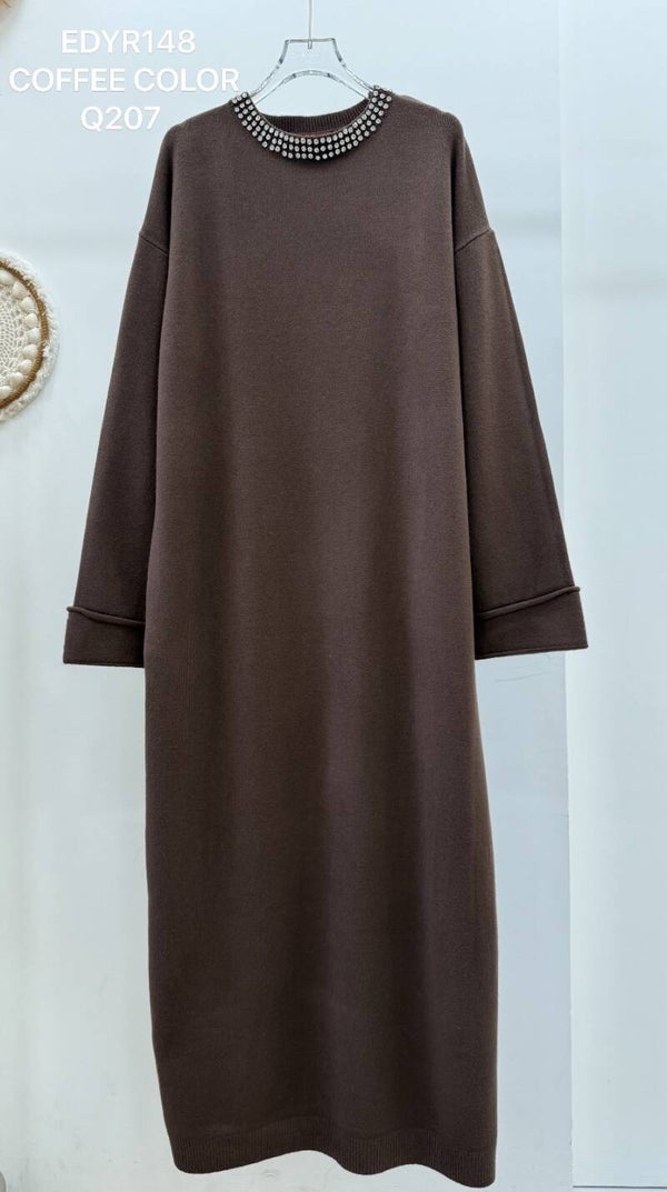 Trui jurk Steentjes Bruin