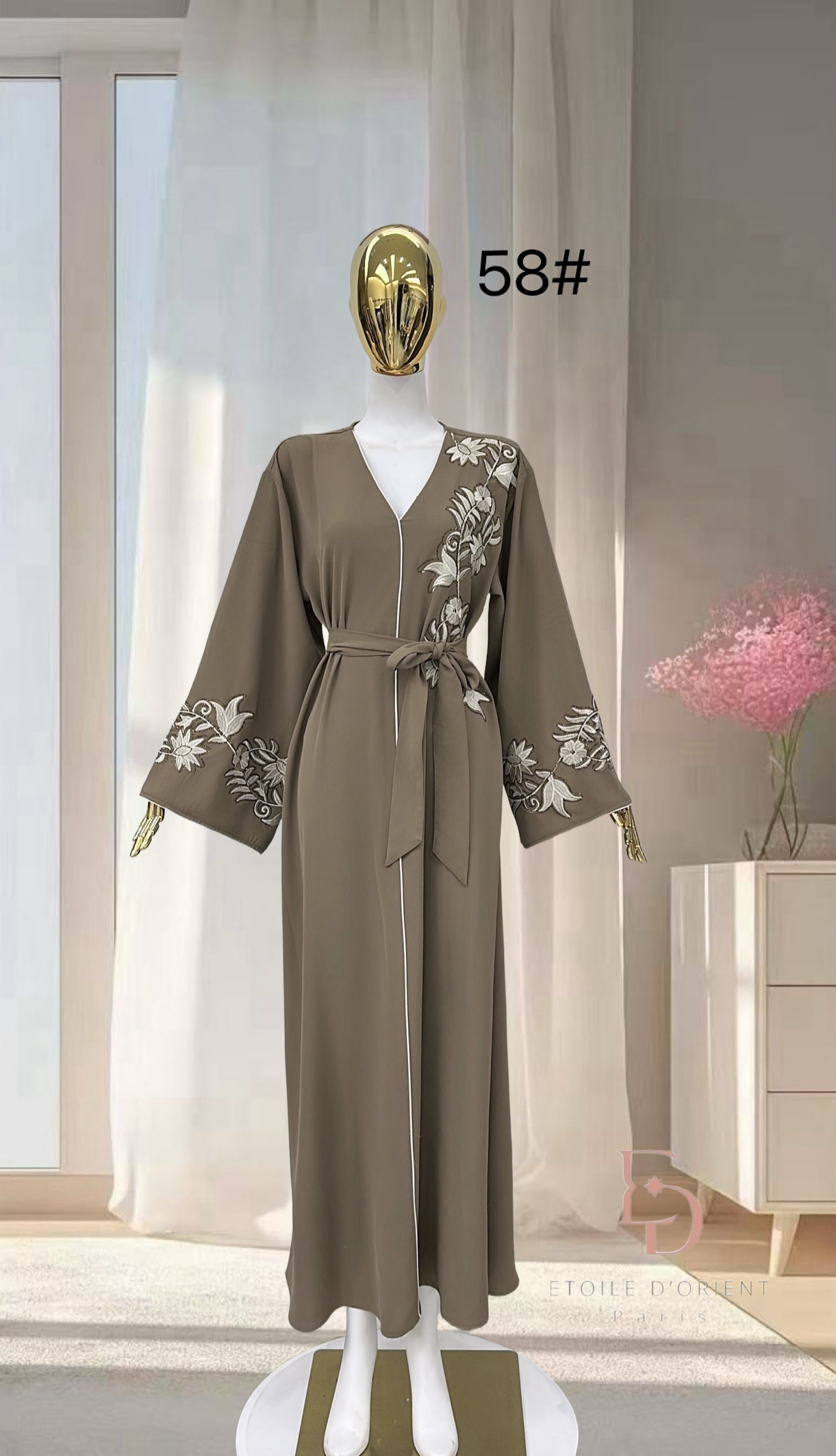 Abaya Sahila Taupe.
