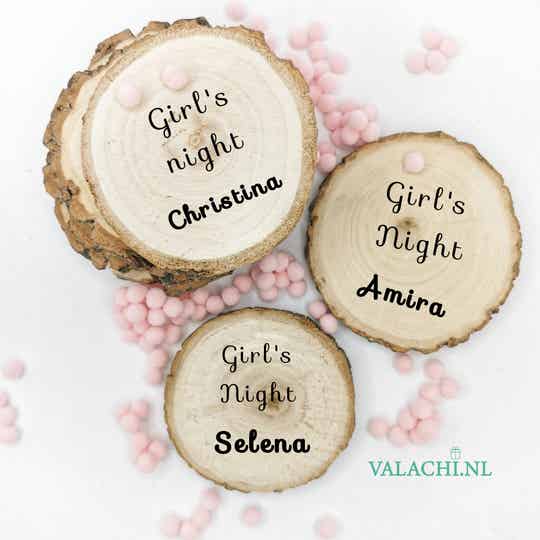 Set van 6 gepersonaliseerde boomstam onderzetters