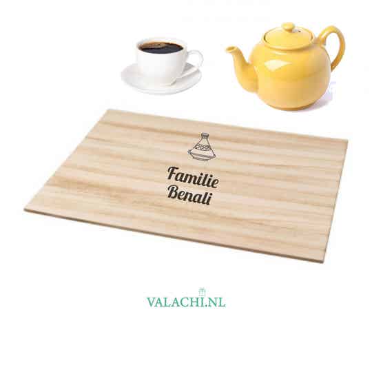 Gepersonaliseerde 4 placemat set 40x30 gegraveerd
