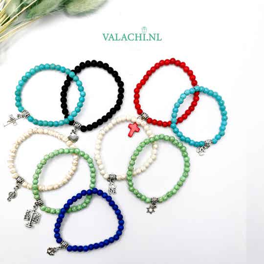 Quick Gift Keramiek Armband / Enkelband met bedeltje naar keuze