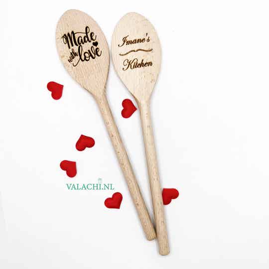 Quick Gift Gegraveerde / Gepersonaliseerde Houten Pollepels (set 2 st)