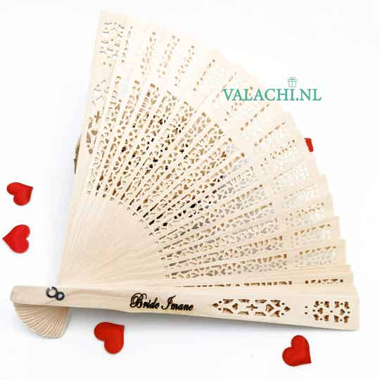 Quick Gift Gegraveerde Elegante Houten Waaier Gepersonaliseerd