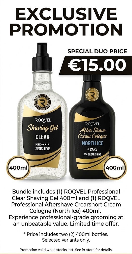 Shaving Gel 400ml + Aftershave cream cologne 400ml