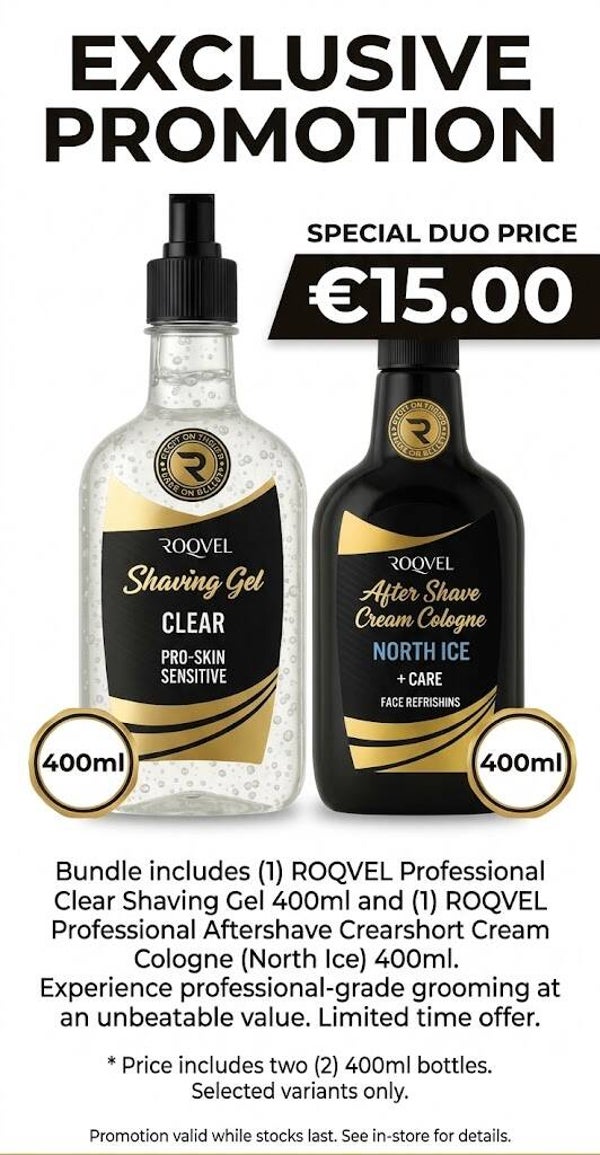 Shaving Gel 400ml + Aftershave cream cologne 400ml