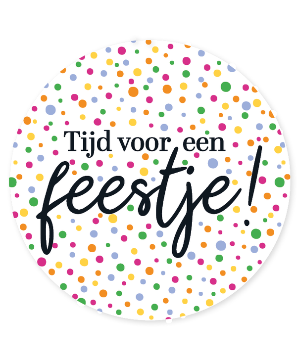 Raamsticker D50cm - Tijd voor een feestje!