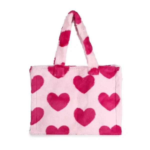 Hartjes faux fur tas | Roze |