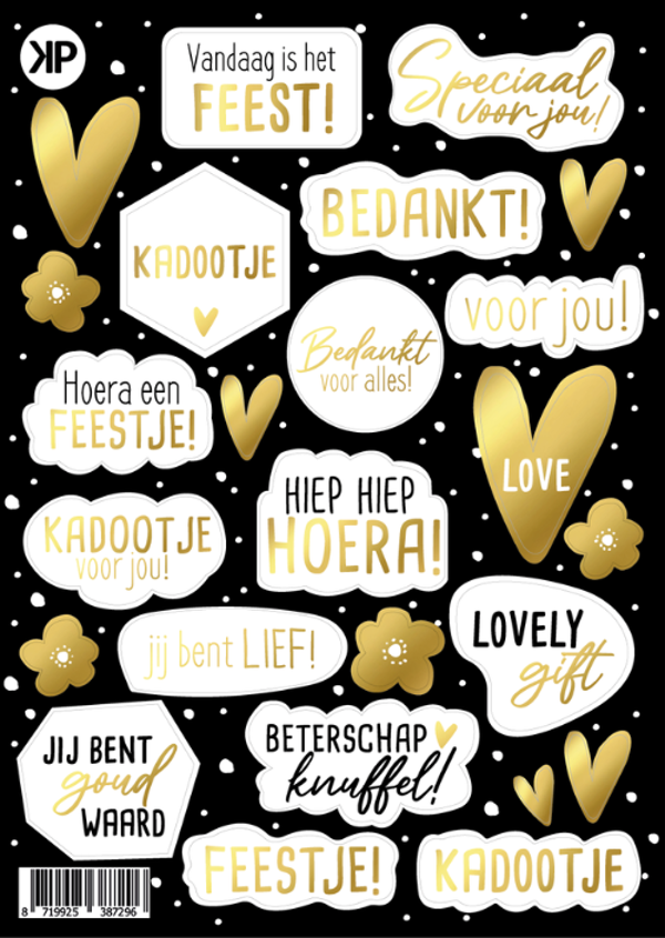 A5 stickervel zwart vandaag is het feest!