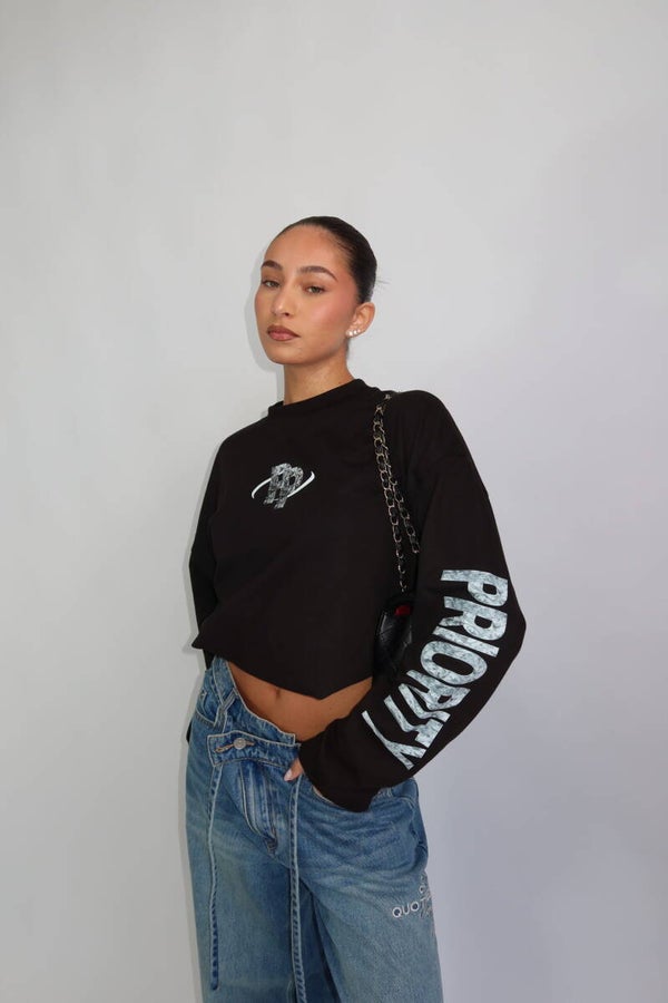 Priority LONGSLEEVE ‘PP’ AND PRINTED SLEEVES | ZWART |