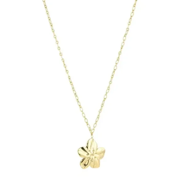 Flower ketting lang goud