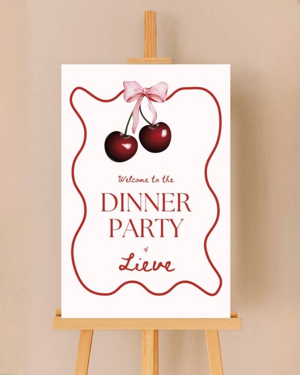 Gepersonaliseerd welkomstbord diner