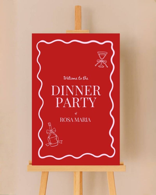 Gepersonaliseerd welkomstbord diner
