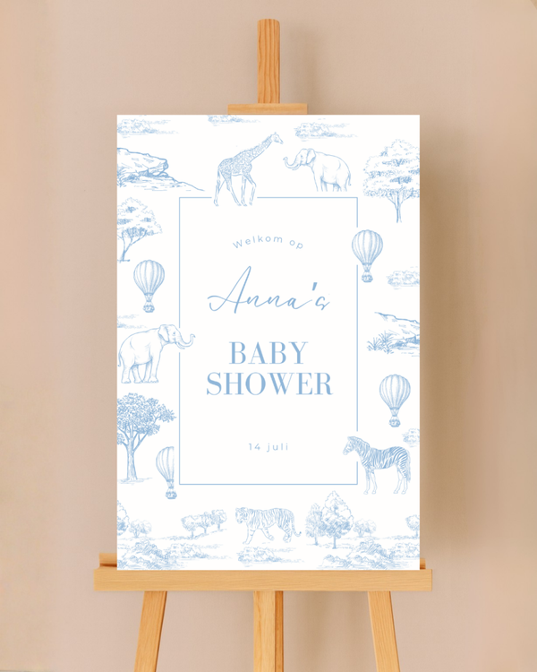 Gepersonaliseerd welkomstbord voor de babyshower