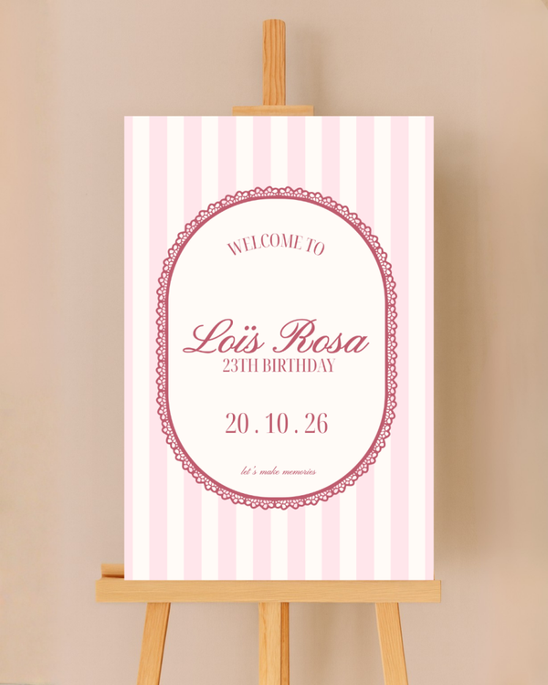 Gepersonaliseerd welkomstbord birthday