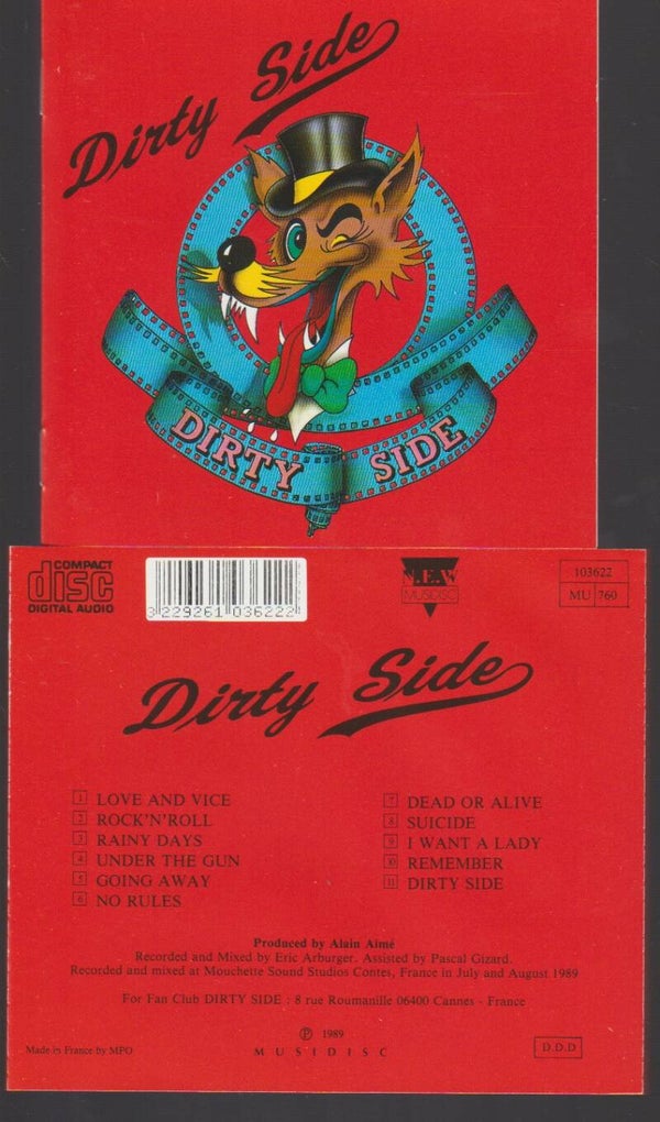 Dirty Side Cd 1989 Original Pressing Musidisc France Ref 103622 MPO