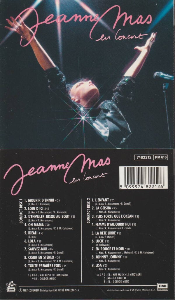 Jeanne Mas En Concert - Double Cd - Lyon 18 Mars 1987
