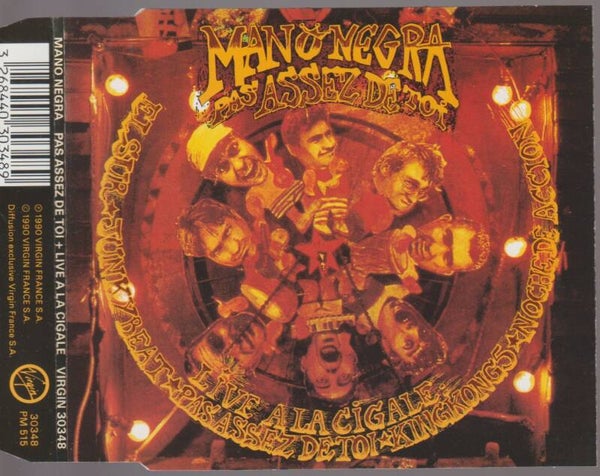 Mano Negra Pas Assez De Toi Cd Maxi Inclus 5 Titres Live A La Cigale 1990 Manu Chao