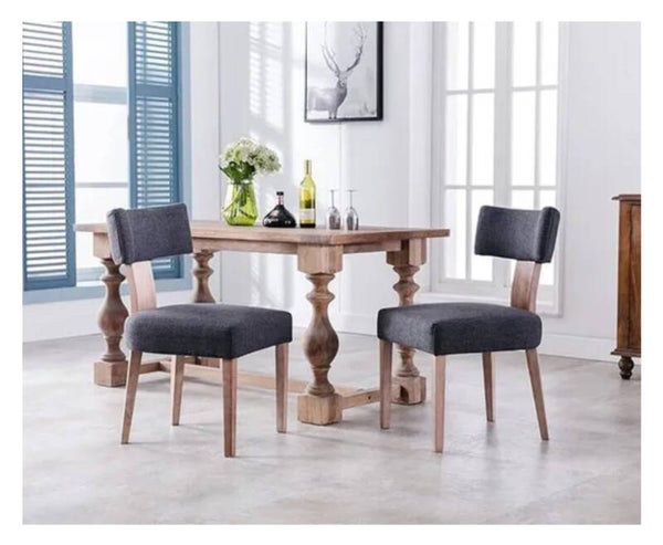 Wahson Lot de 4 Chaises de Salle à Manger en Tissu de Lin avec Pieds Bois, Chaises de Salon Rembourr