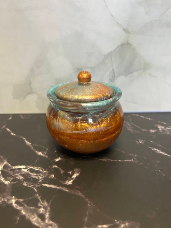 The "Copper Patina" Artisan Resin Keepsake Jar