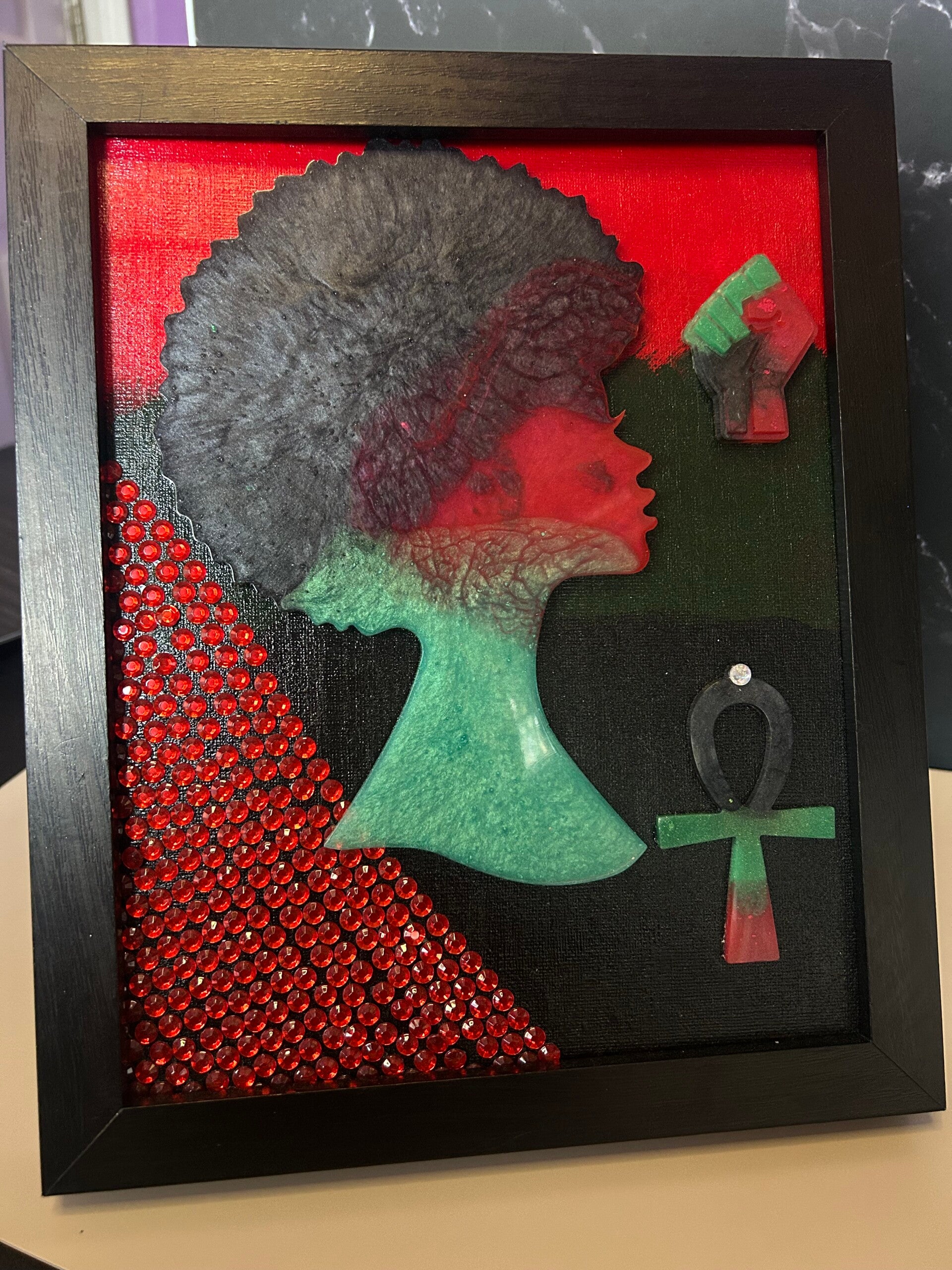 The "Heritage & Roots" Pan-African Mixed Media Framed Art
